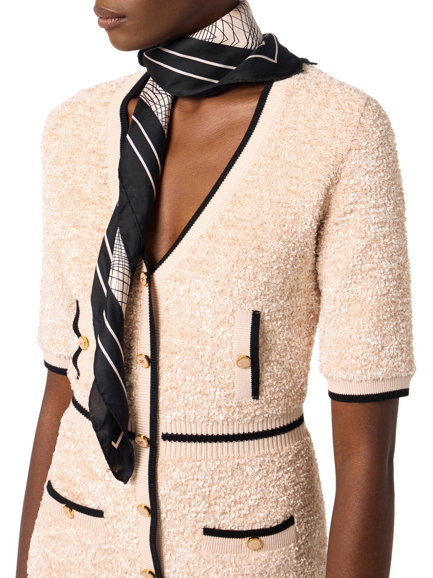 Silk foulard scarf with abstract print