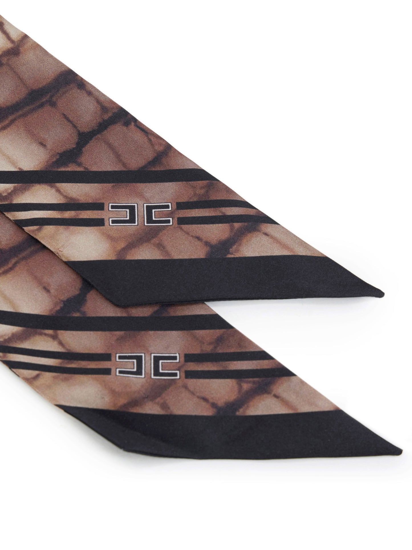 Silk twill bandeaux with alligator print