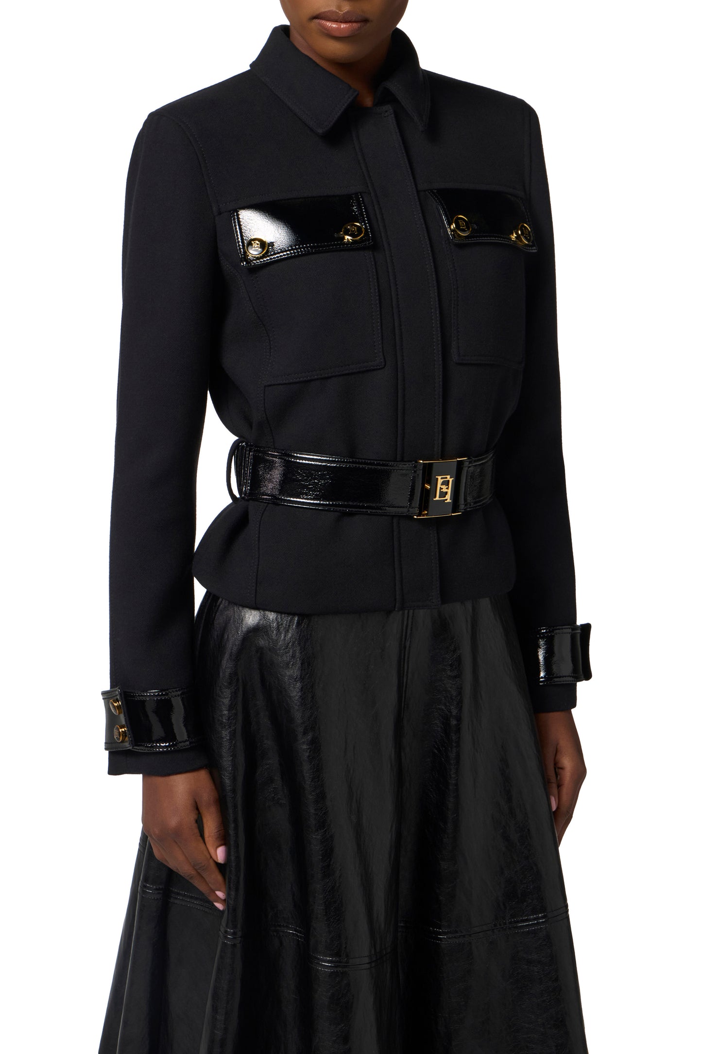 Jacket in double layer crêpe fabric