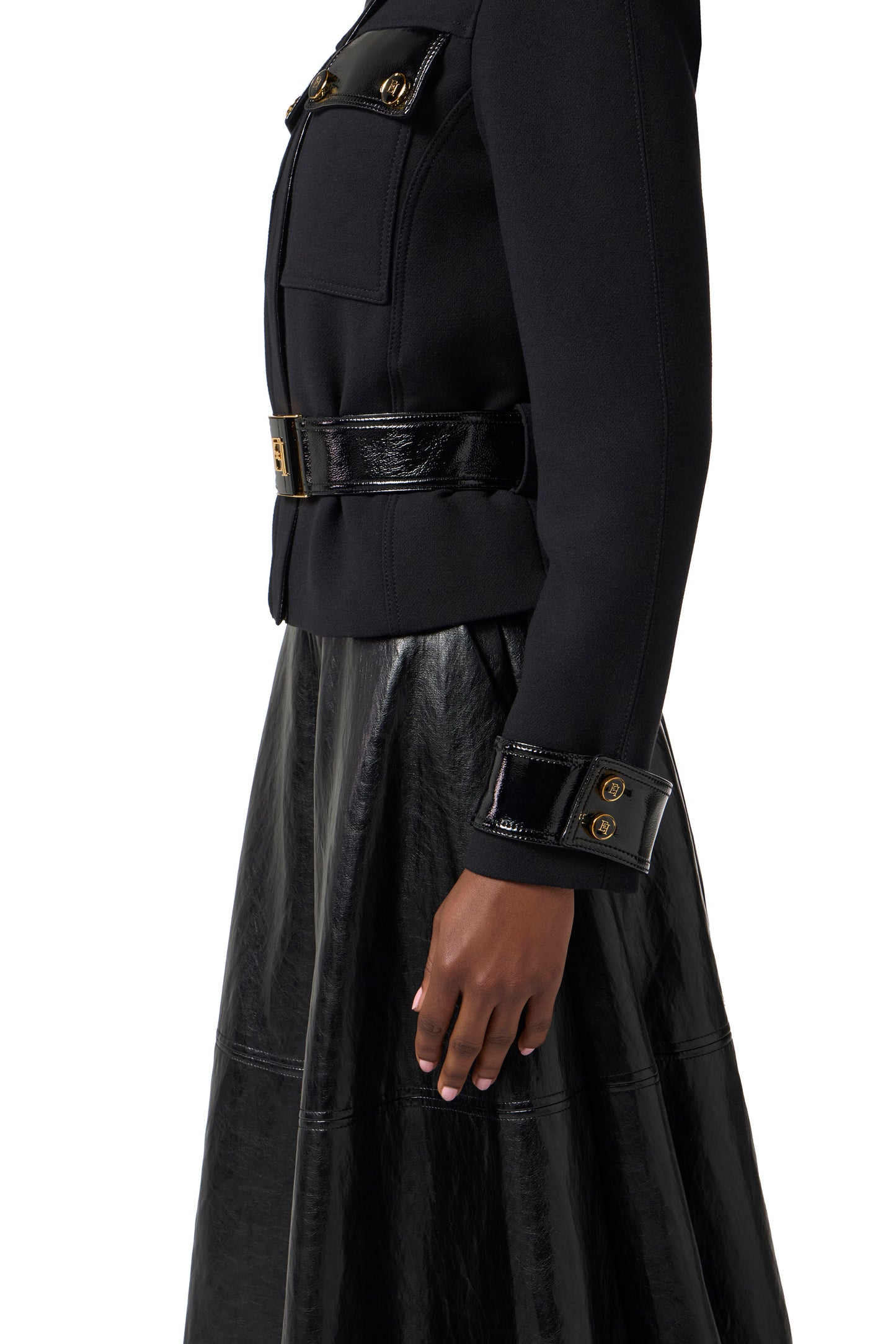 Jacket in double layer crêpe fabric