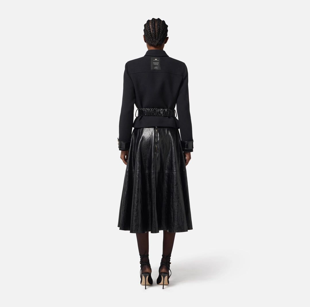 Jacket in double layer crêpe fabric
