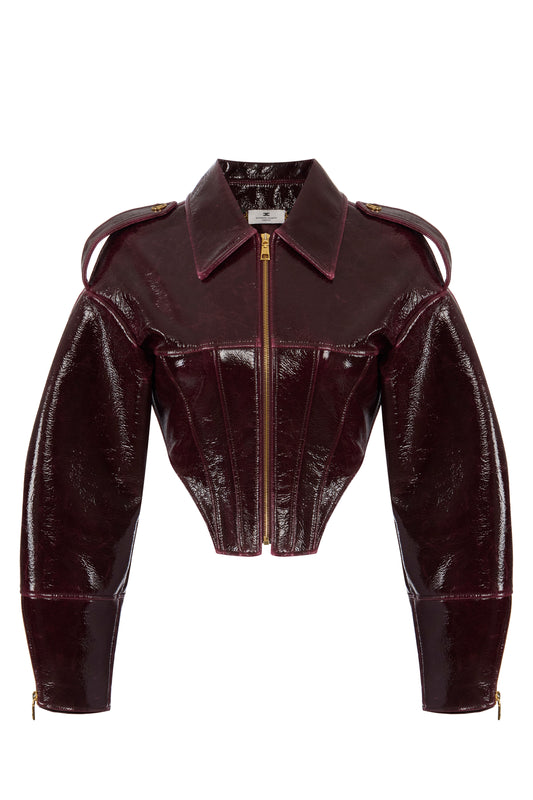 Coated cloth bustier jacket