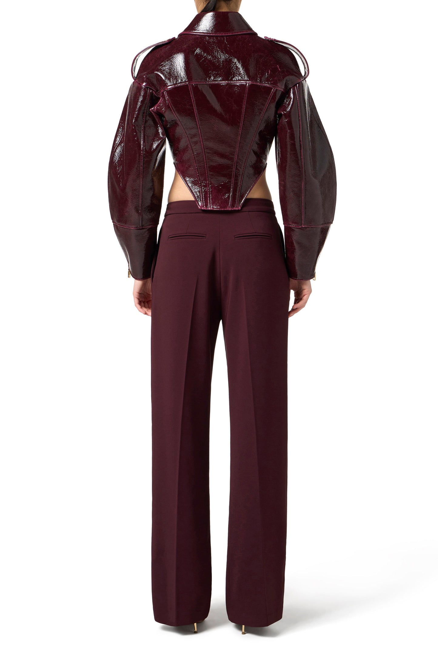 Coated cloth bustier jacket