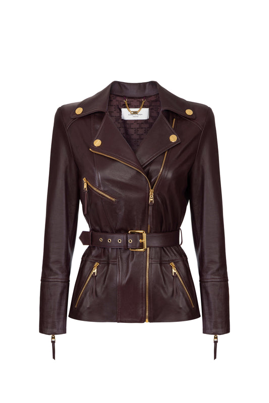 Leather biker jacket