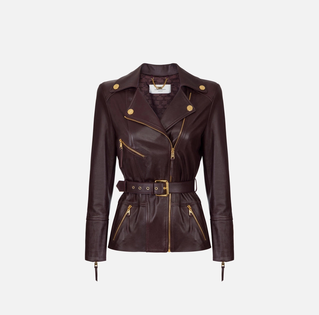 Leather biker jacket