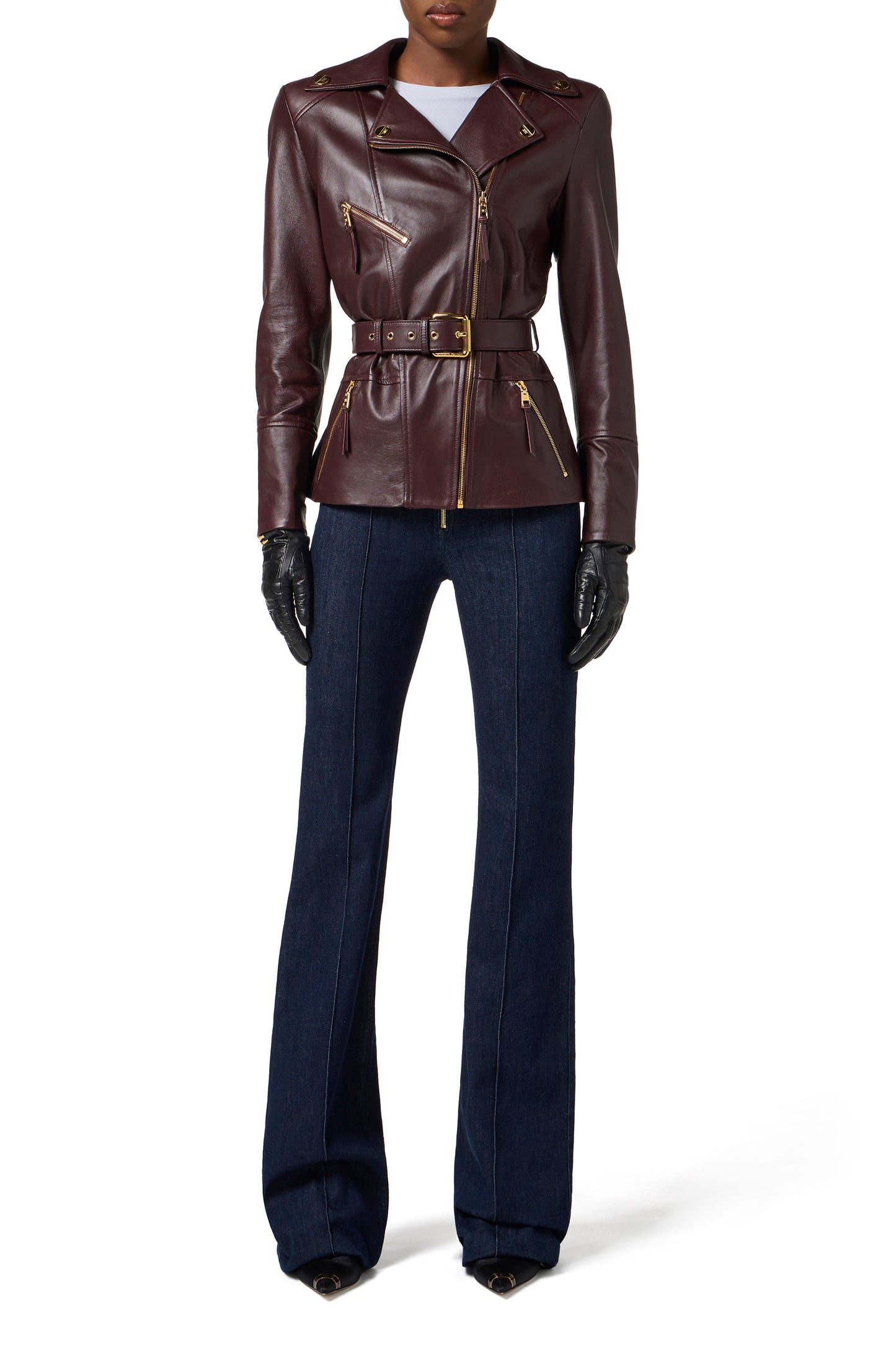 Leather biker jacket