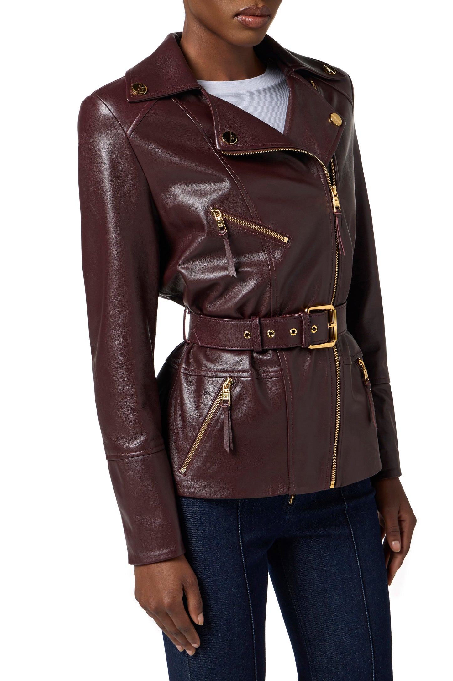 Leather biker jacket