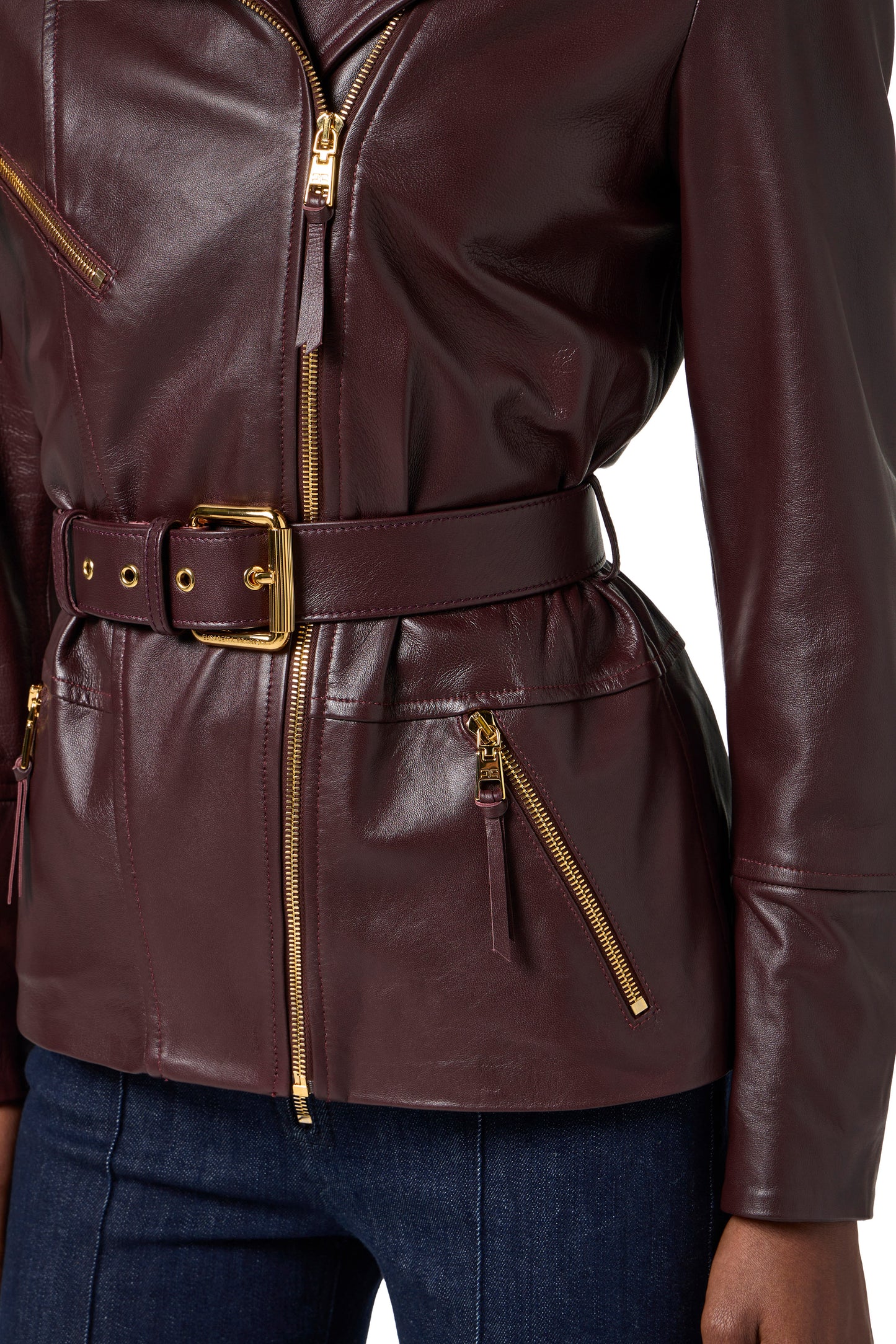 Leather biker jacket