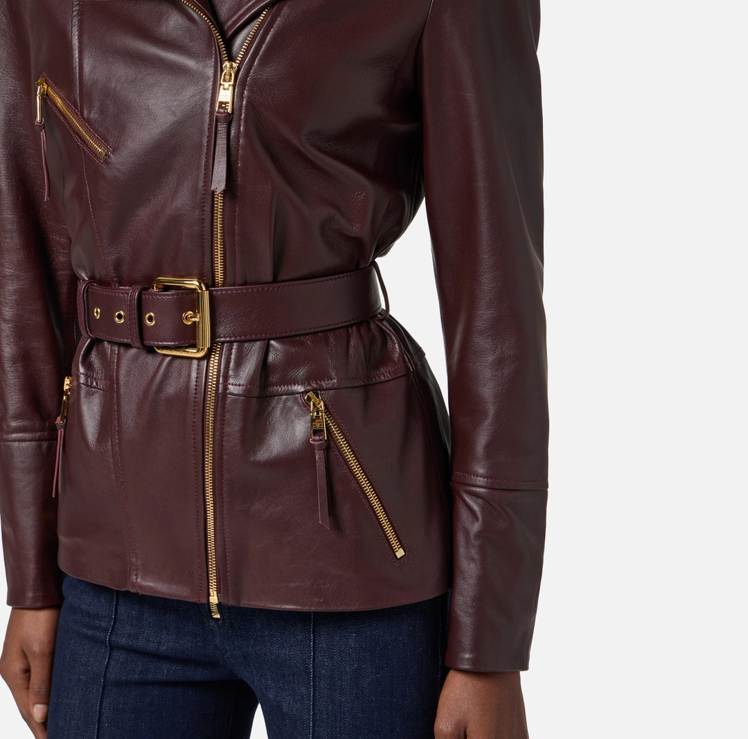 Leather biker jacket