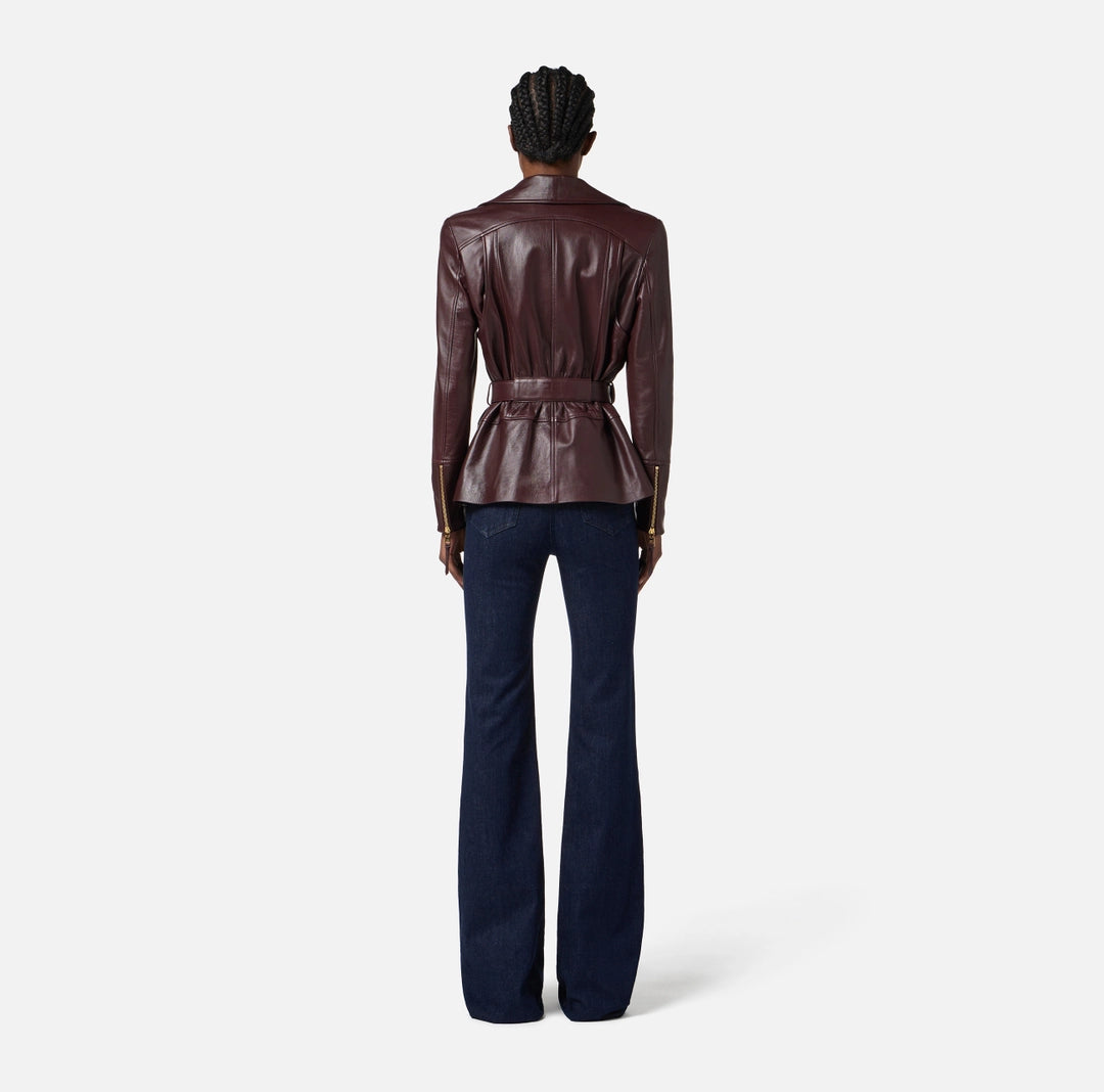 Leather biker jacket