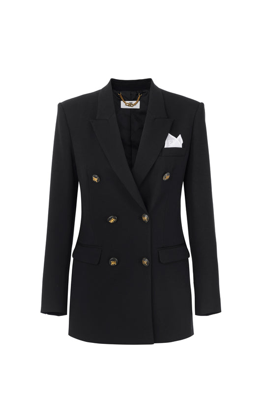 Jacket in cotton gabardine fabric with breast pocket