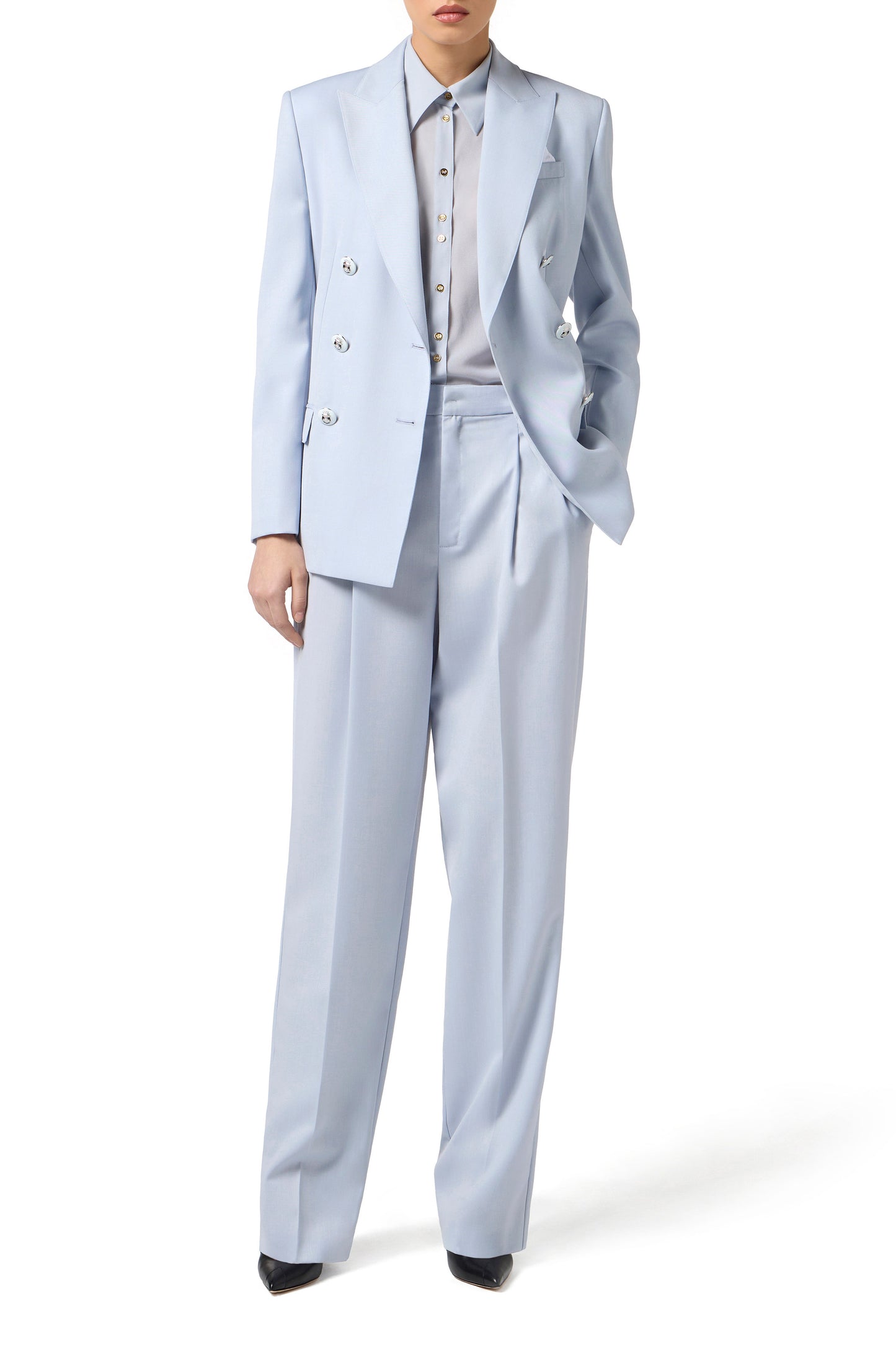 Cool wool jacket with enamelled buttons