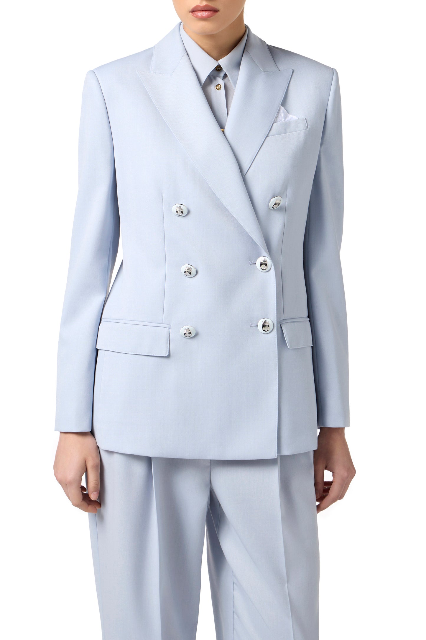 Cool wool jacket with enamelled buttons