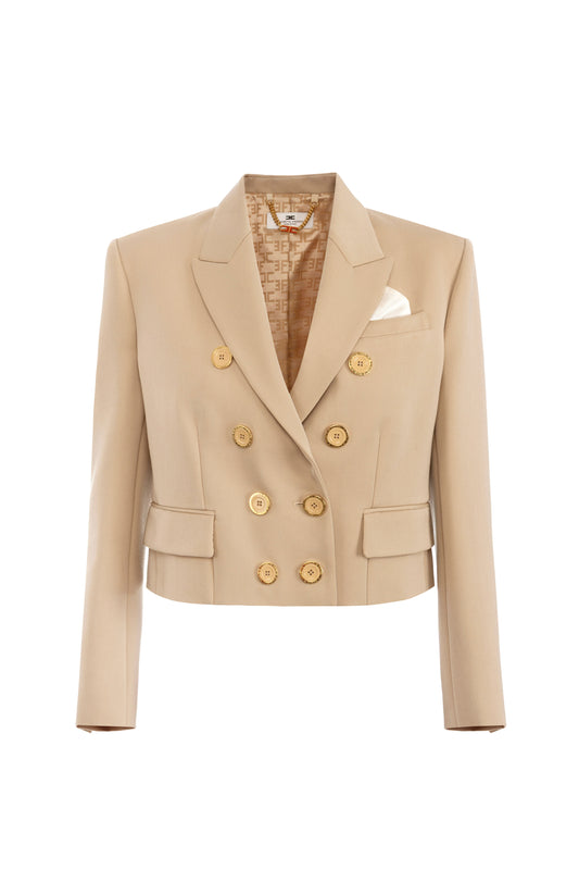 Wool-blend gabardine jacket