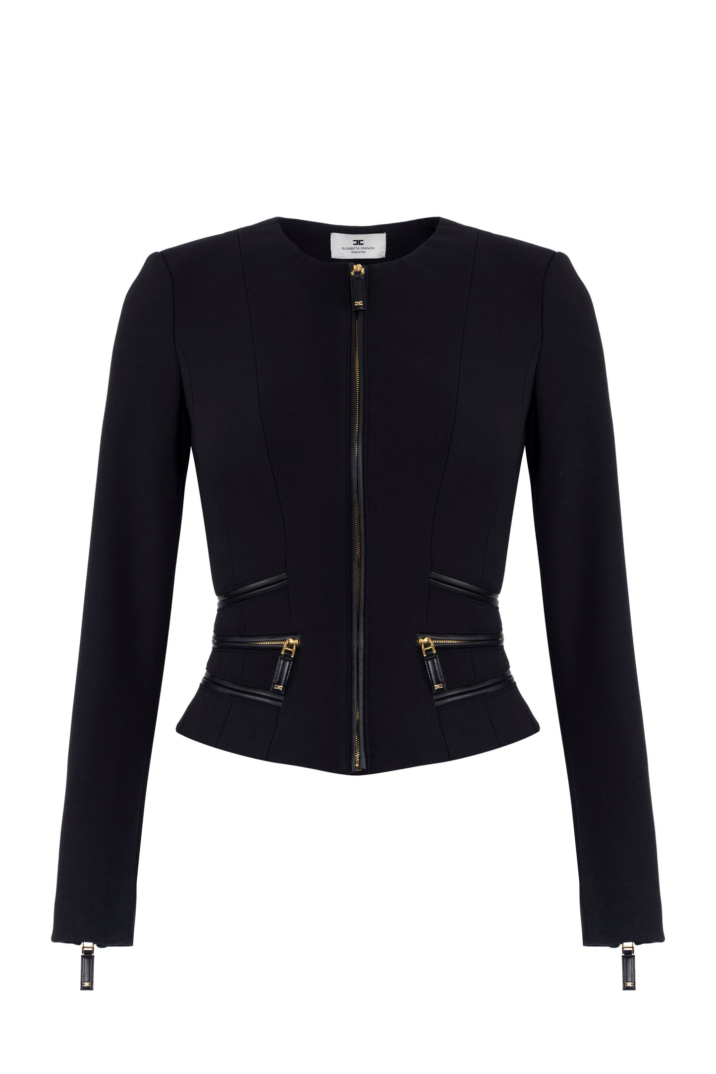 Jacket in double-layer crêpe fabric with zip details