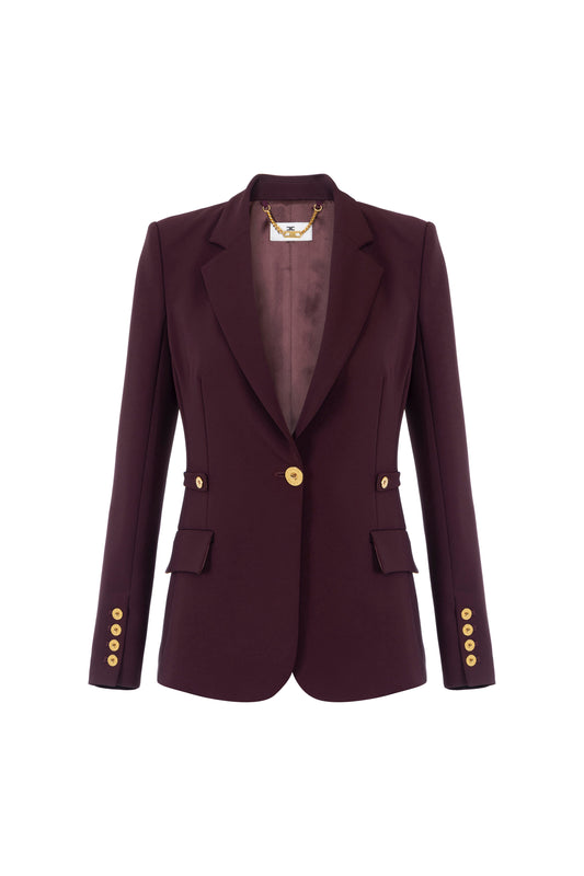 Jacket in lightweight crêpe fabric with jewel details