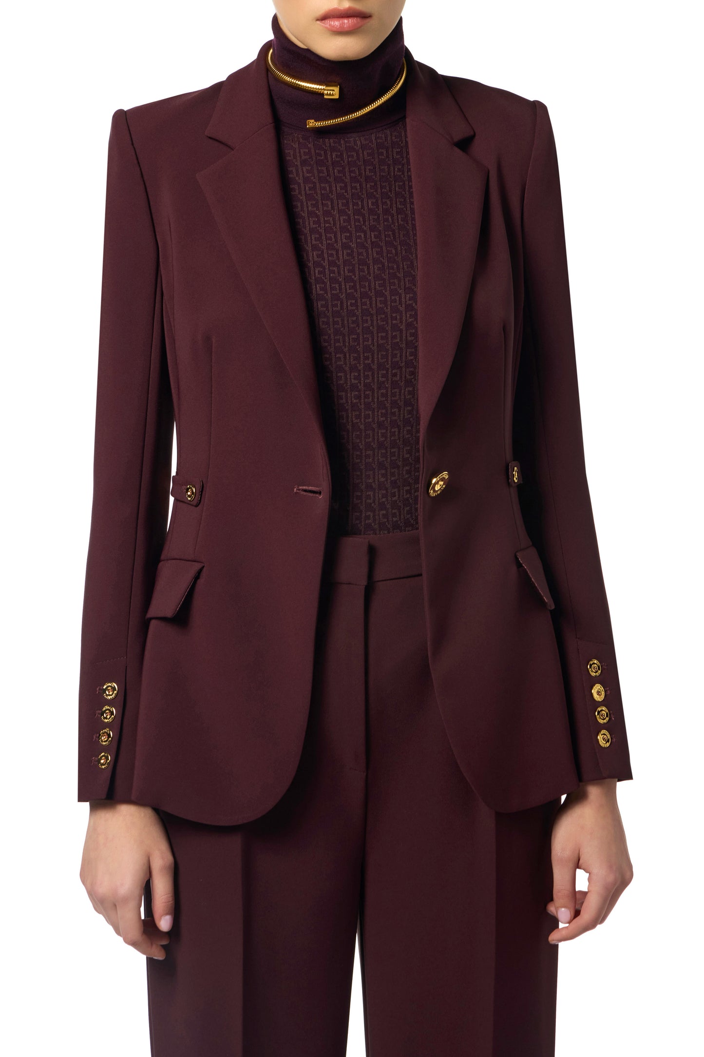 Jacket in lightweight crêpe fabric with jewel details