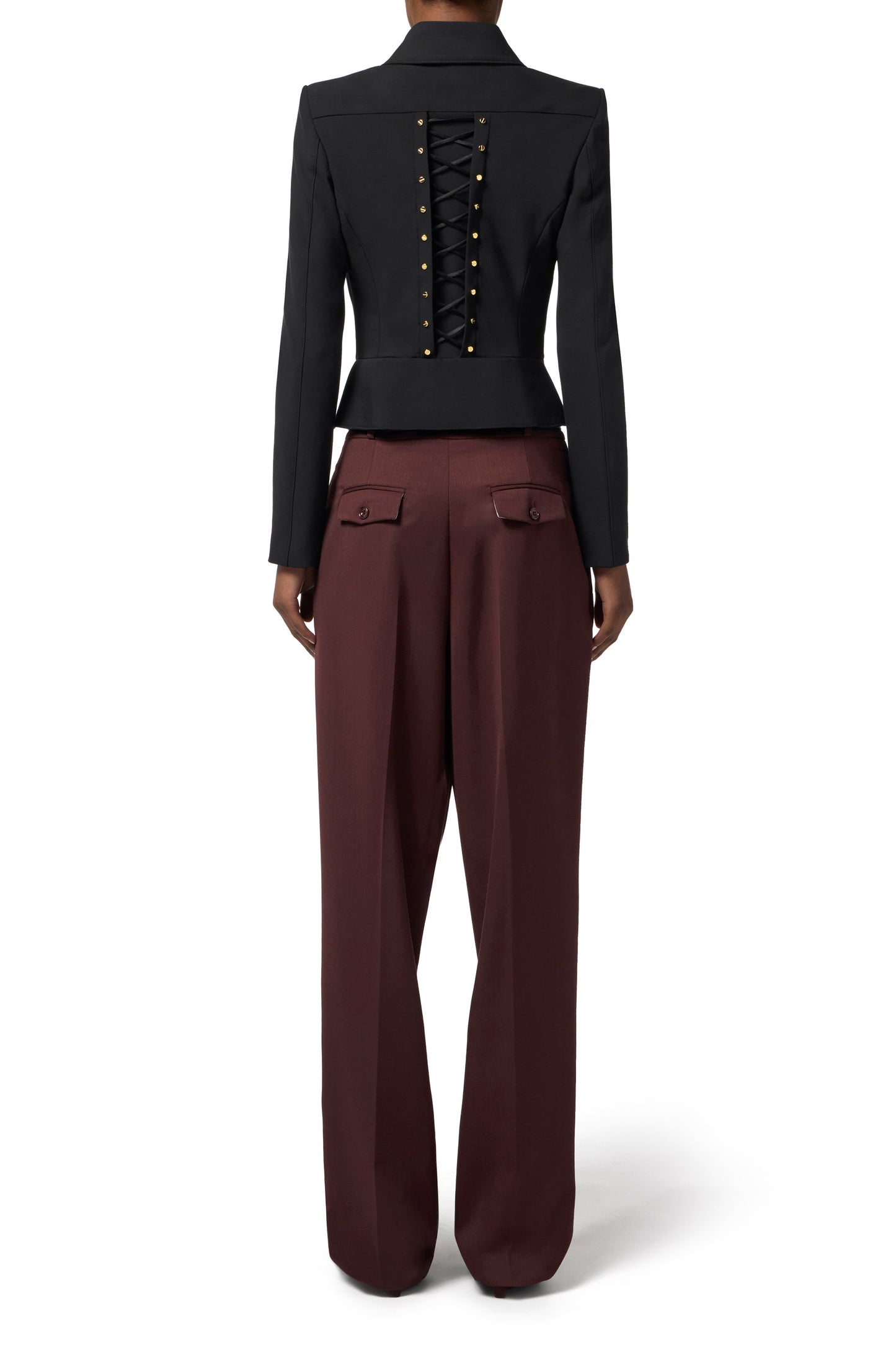 Jacket in bi-elastic fabric with jewel buttons