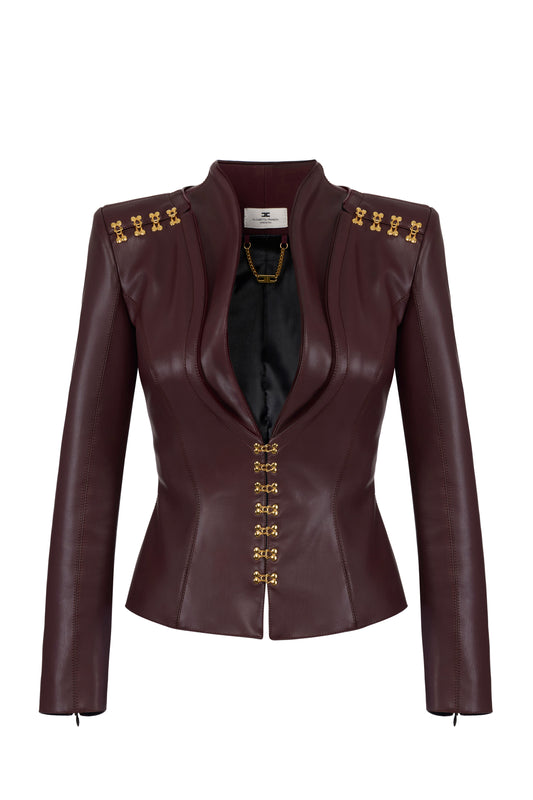 Jacket with jewel clasps