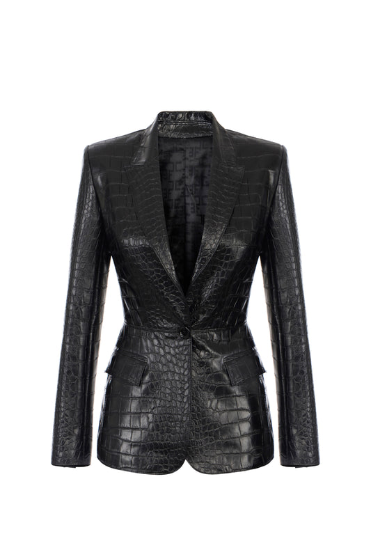 Jacket with crocodile print