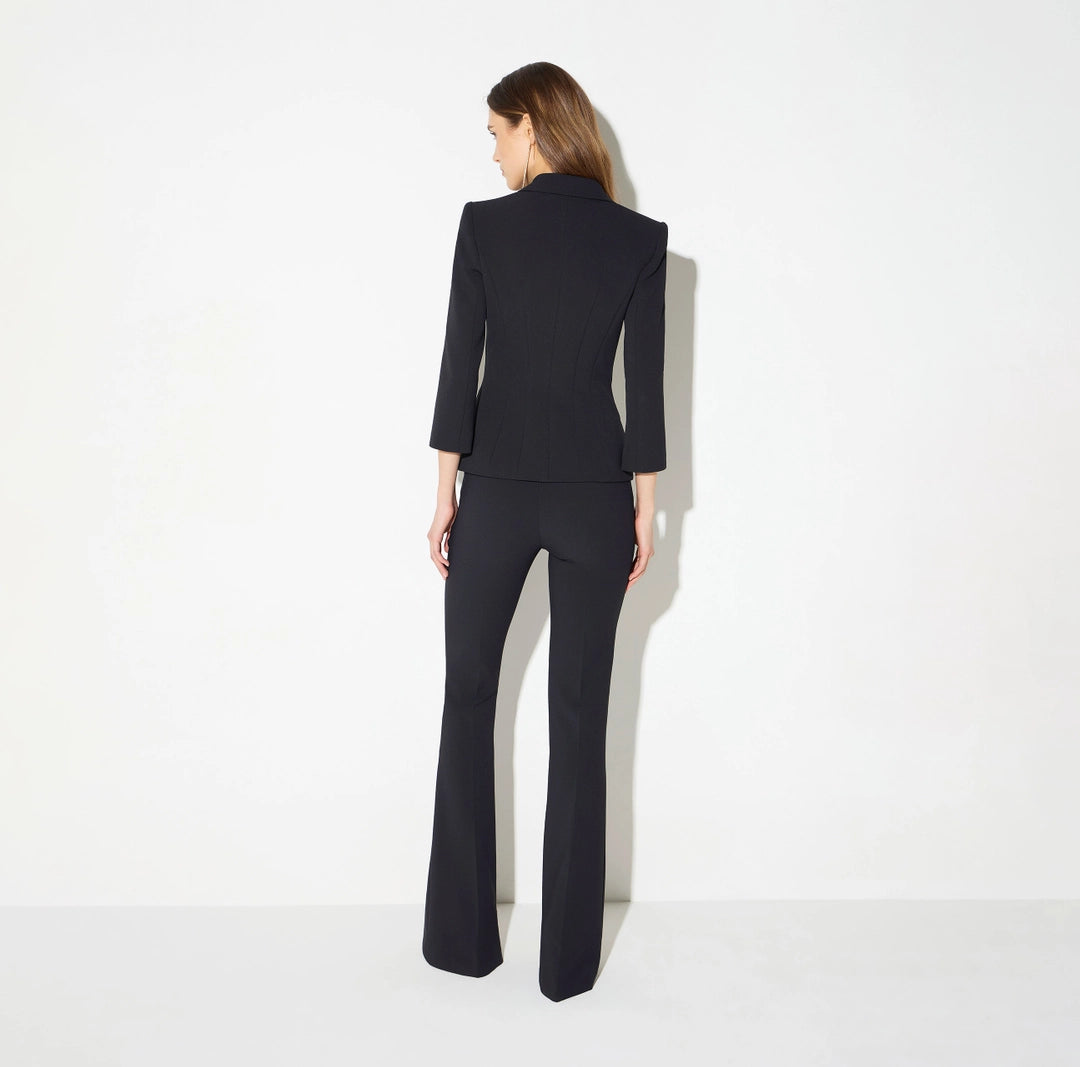 Jacket in double layer stretch crêpe fabric with jewel logo