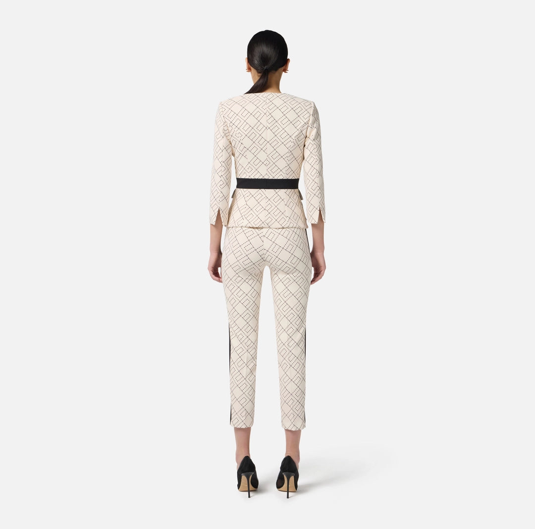 Bi-color double crepe jacket