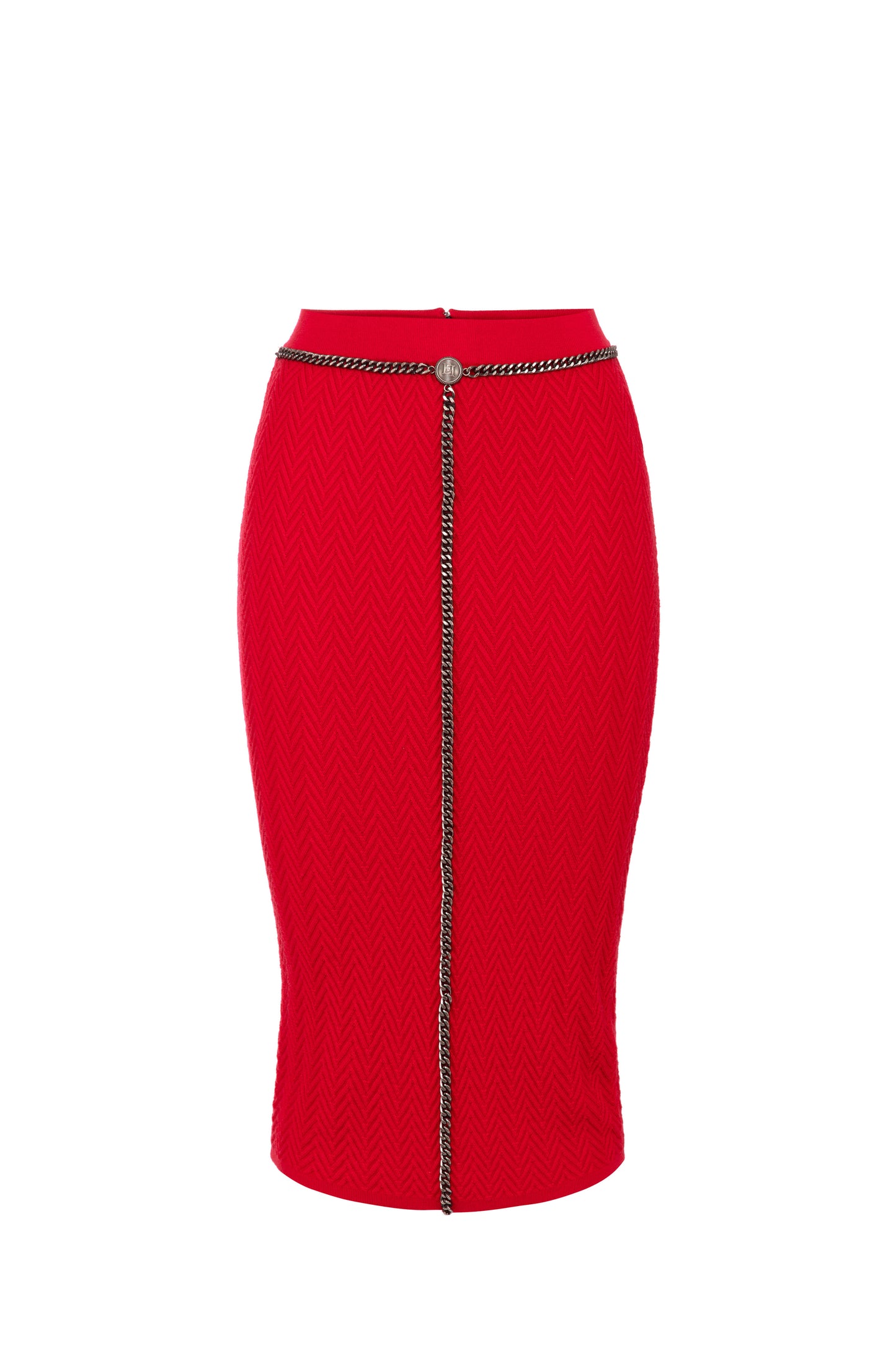 Viscose midi skirt with chain