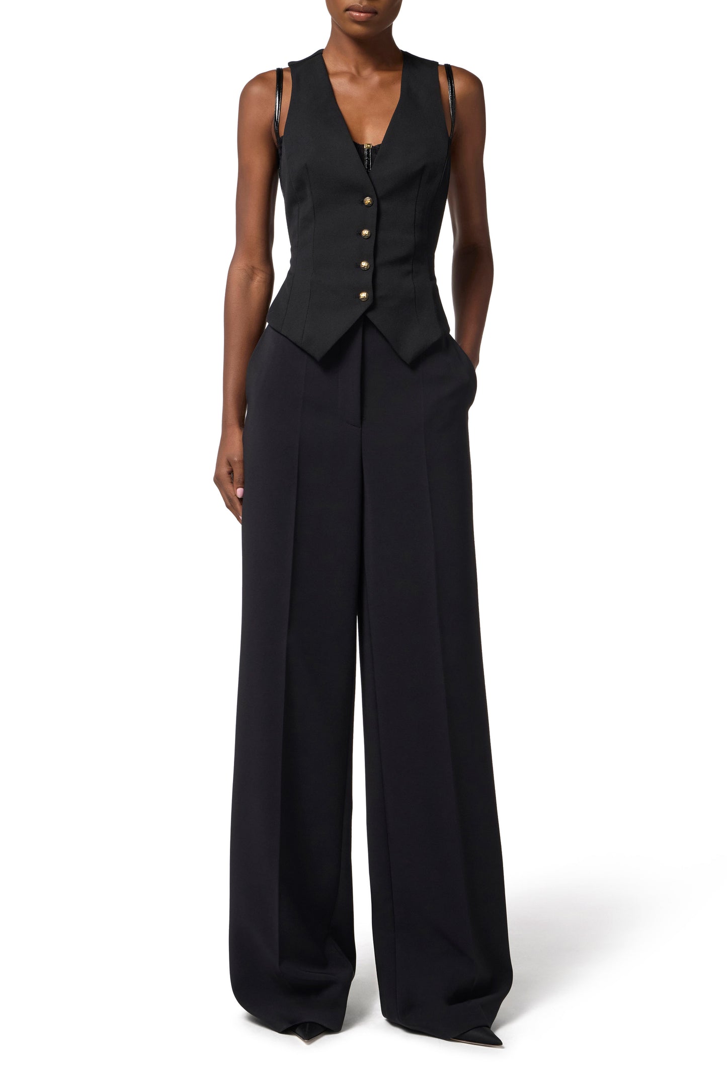 Cotton gabardine waistcoat