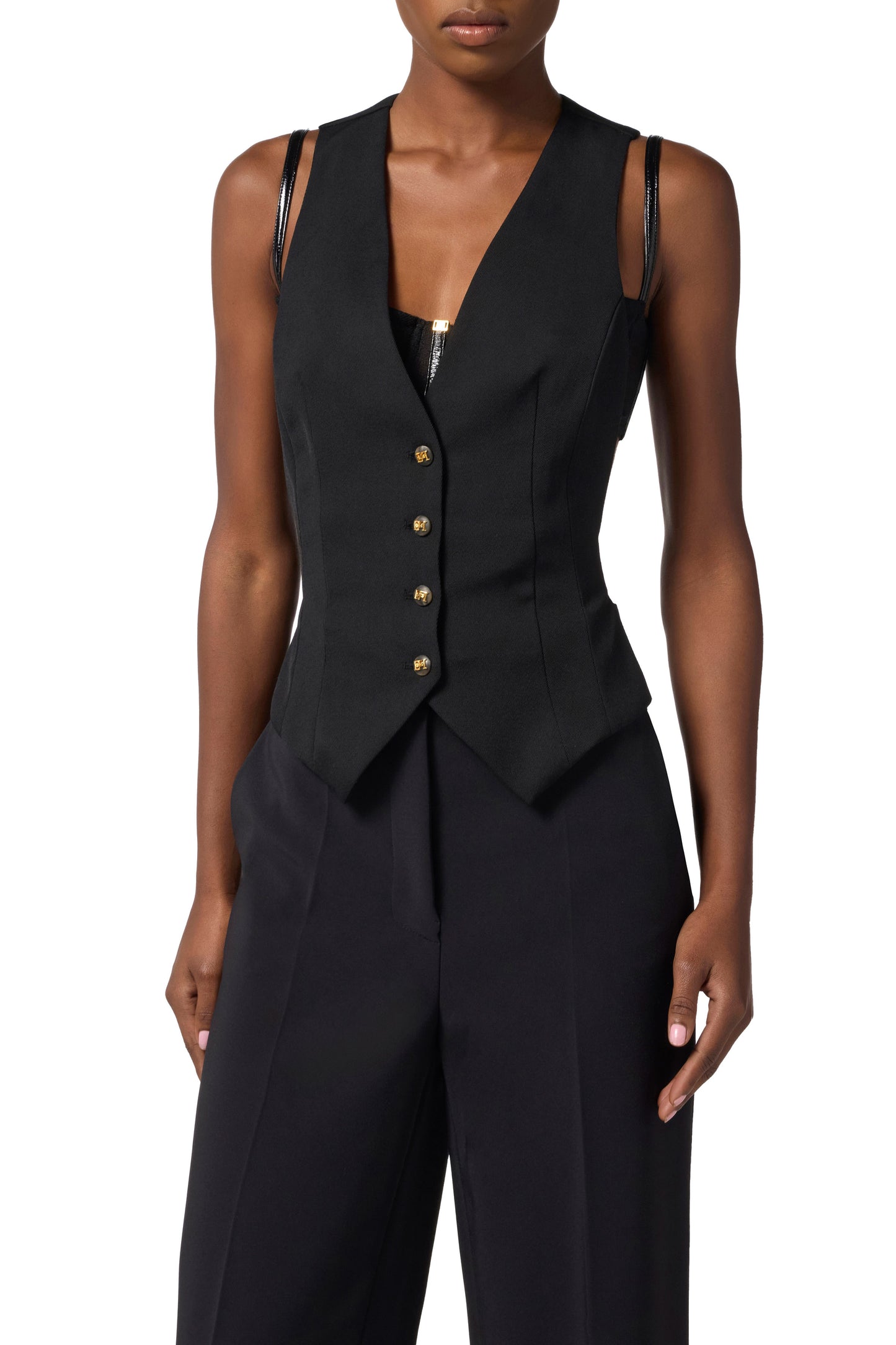 Cotton gabardine waistcoat