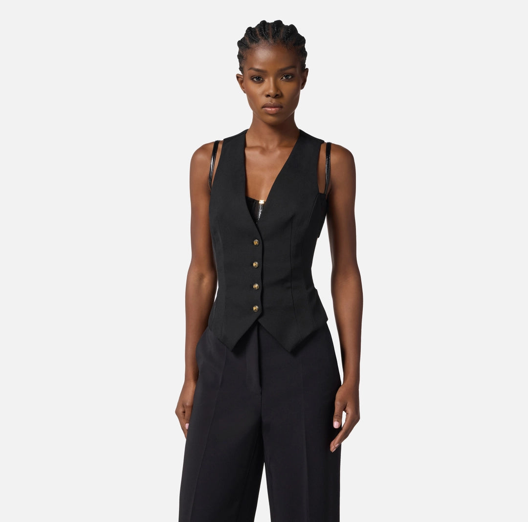 Cotton gabardine waistcoat