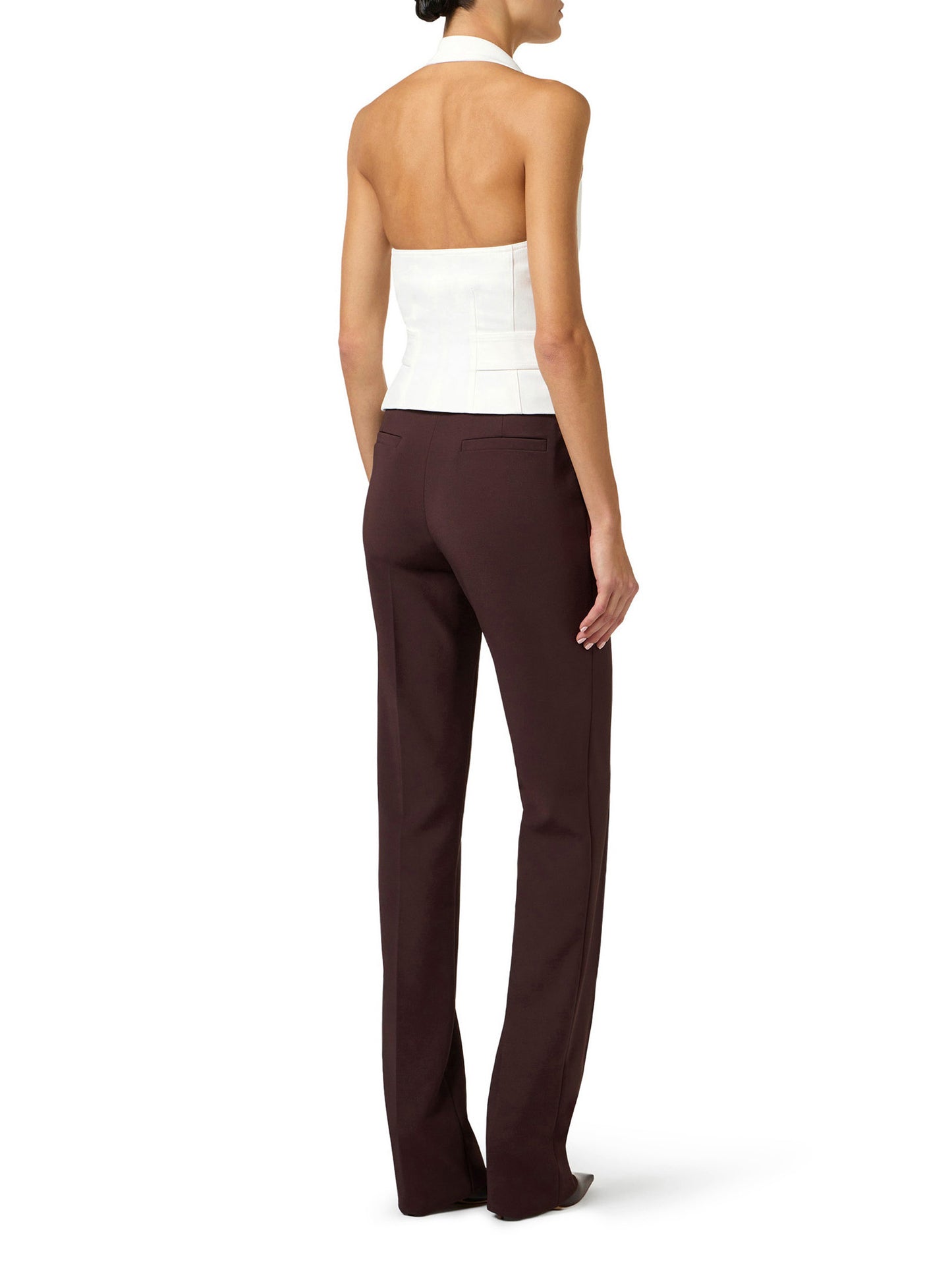 Gabardine waistcoat with belt