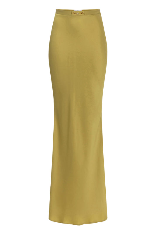 Skirt in satin crêpe fabric with jewel detail