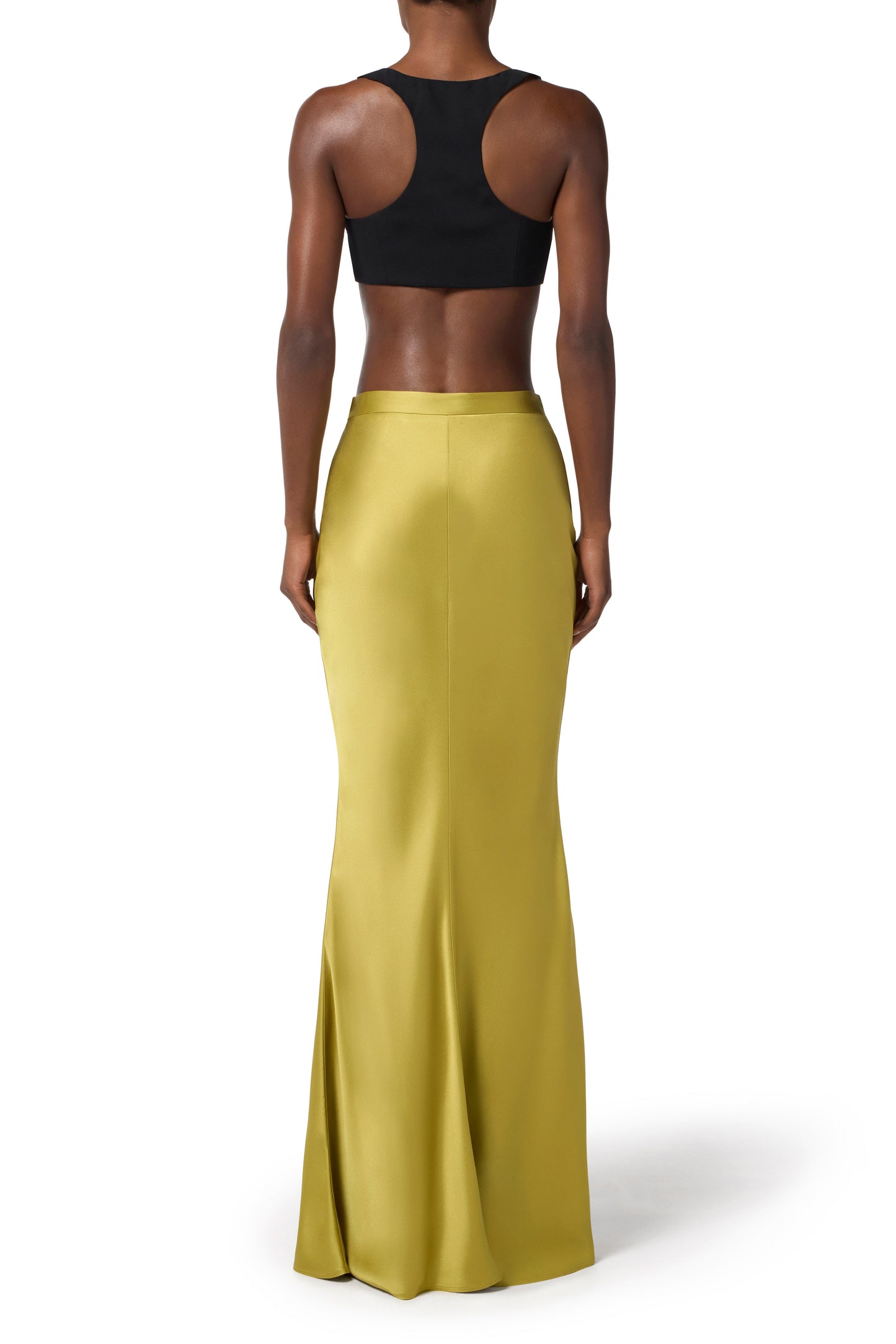 Skirt in satin crêpe fabric with jewel detail