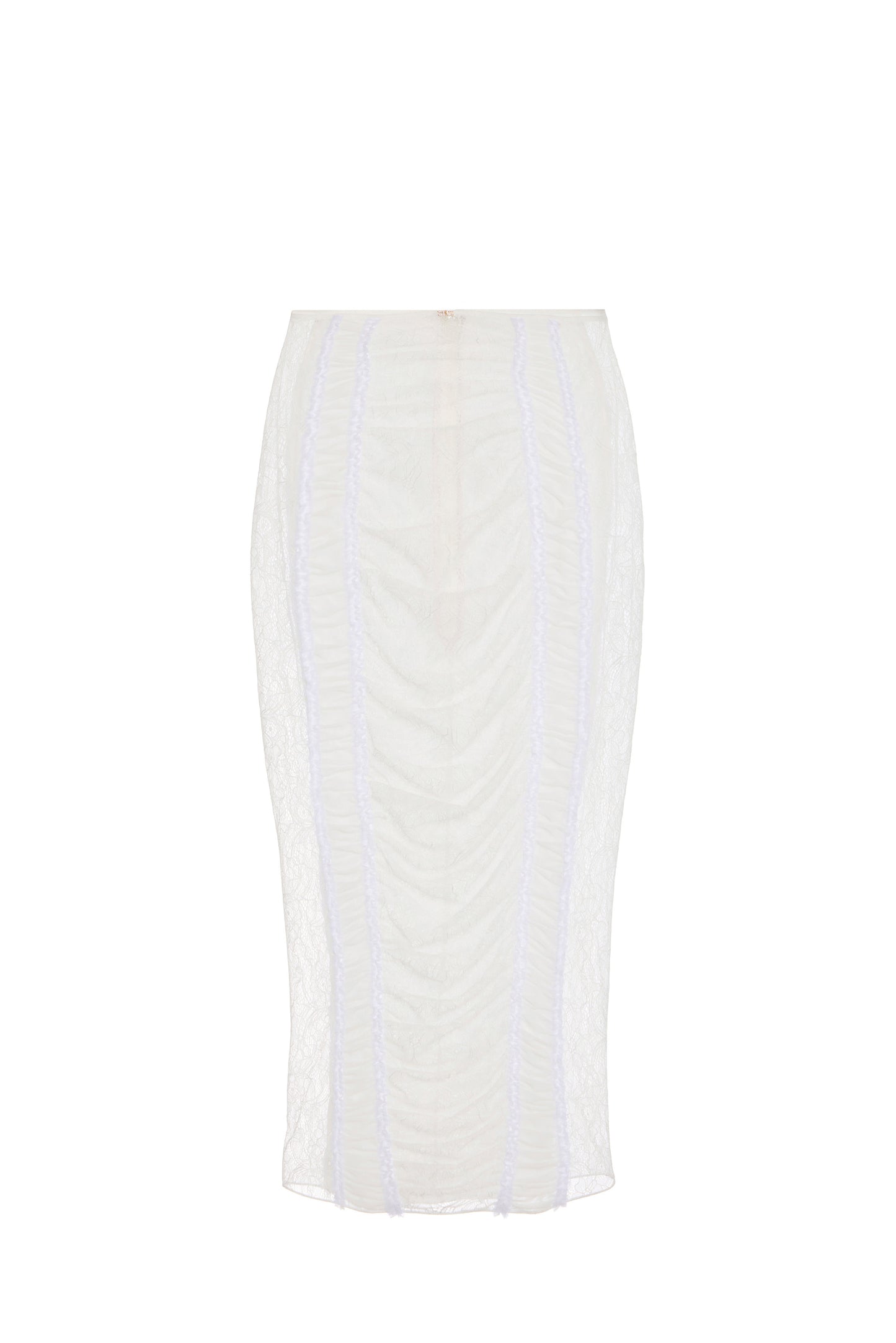 Skirt in tulle fabric and floral lace