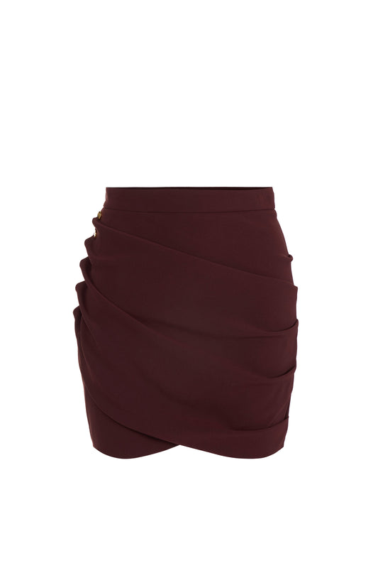 Skirt in lightweight crêpe fabric with jewel buttons