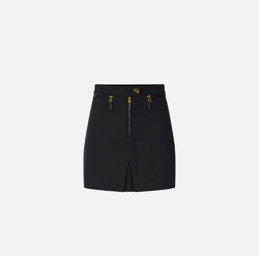Skirt in double layer crêpe with zip