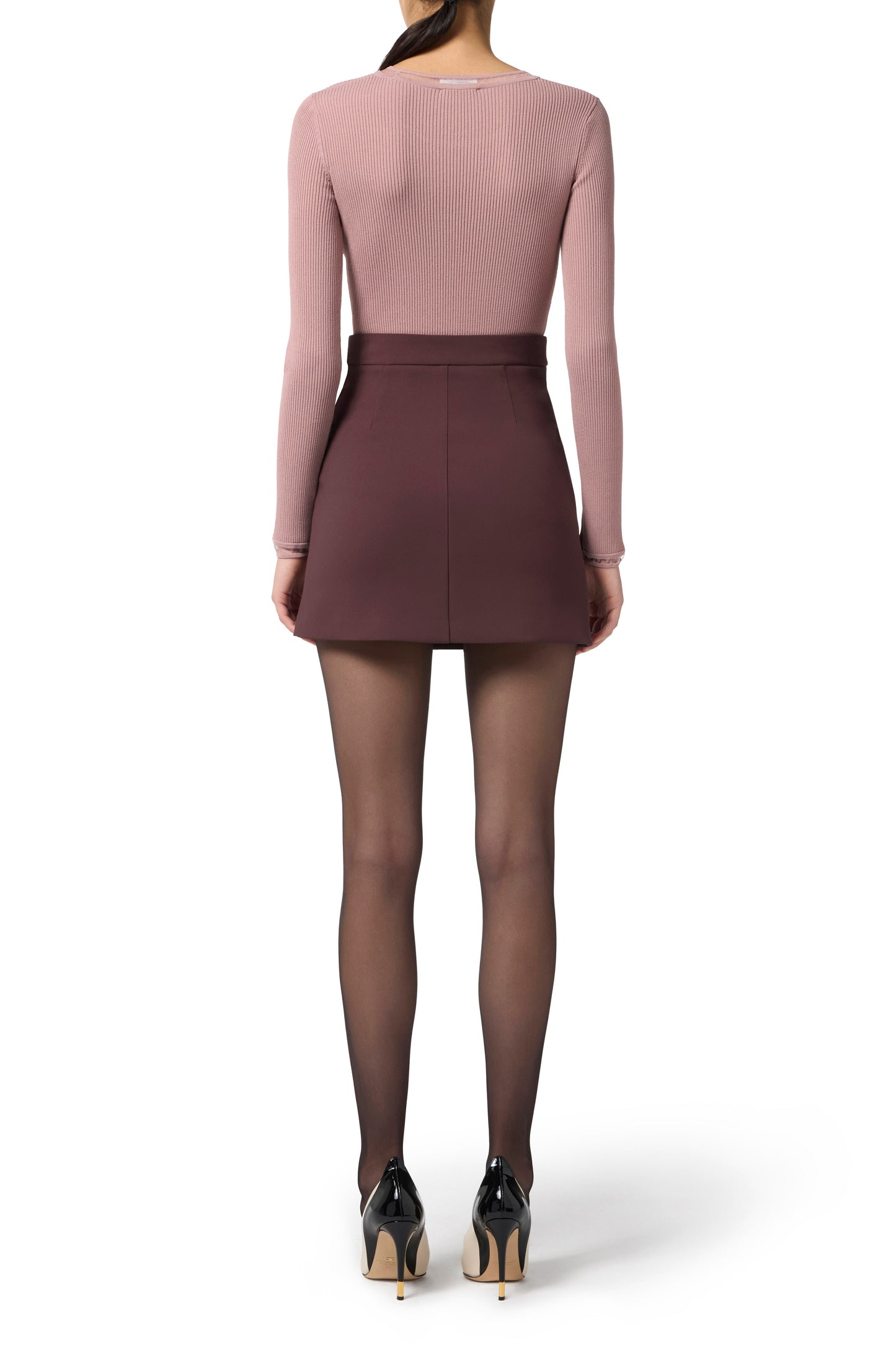 Skirt in double layer crêpe with zip