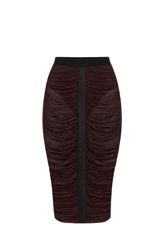 Lightweight jersey skirt with draping