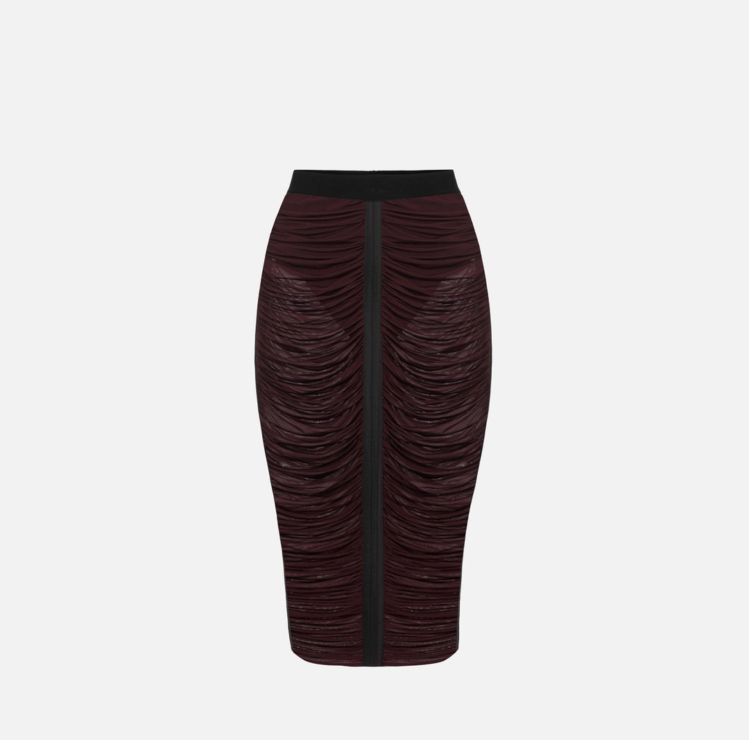 Lightweight jersey skirt with draping