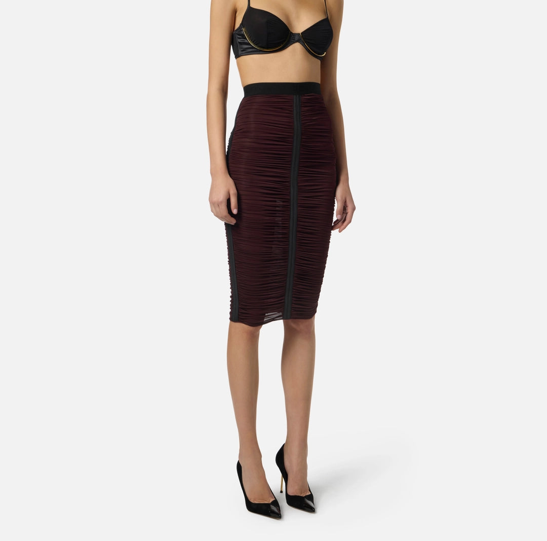 Lightweight jersey skirt with draping
