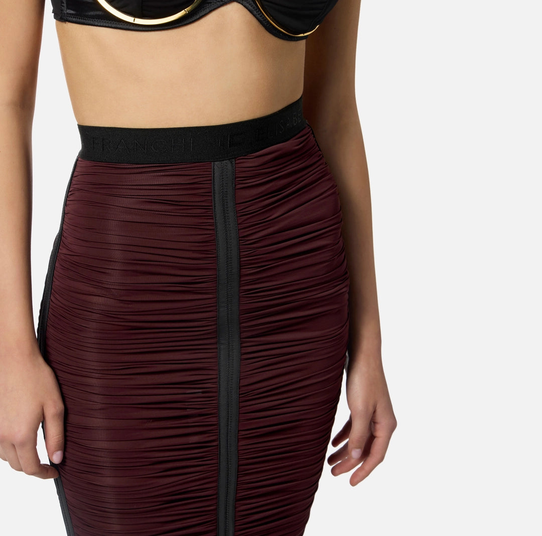 Lightweight jersey skirt with draping