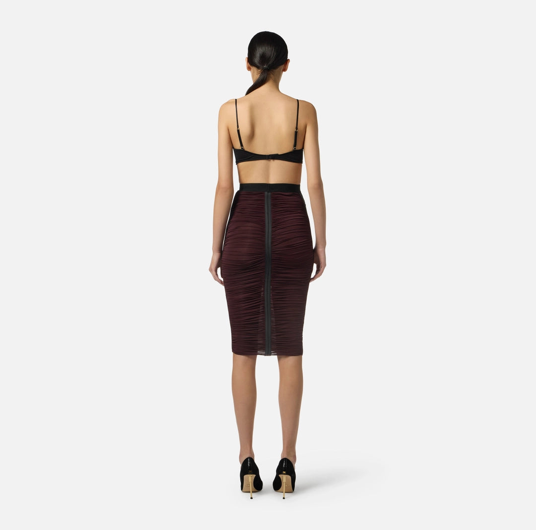 Lightweight jersey skirt with draping
