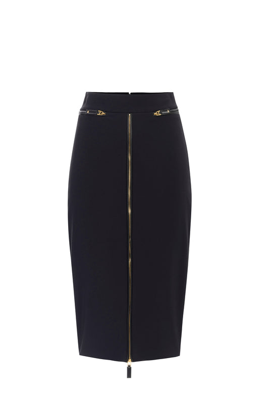 Skirt in lightweight crêpe fabric with zip