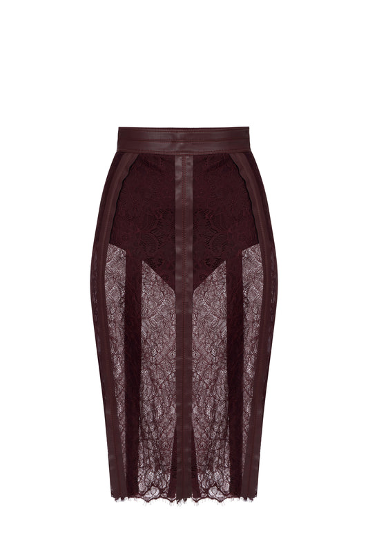 Skirt in floral lace