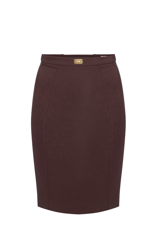 Skirt in bi-elastic fabric with criss-cross laces