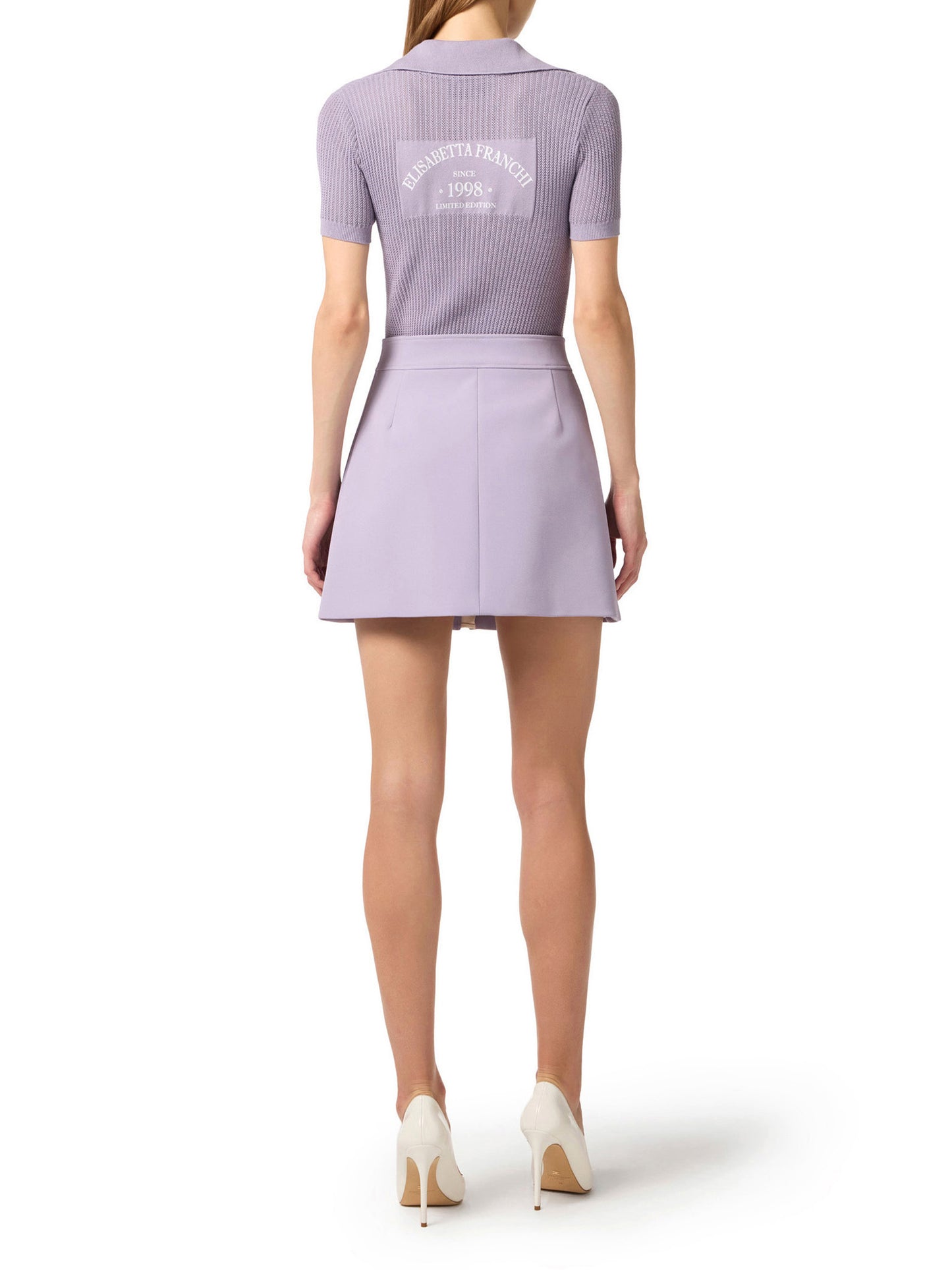 Miniskirt in double layer stretch crêpe fabric