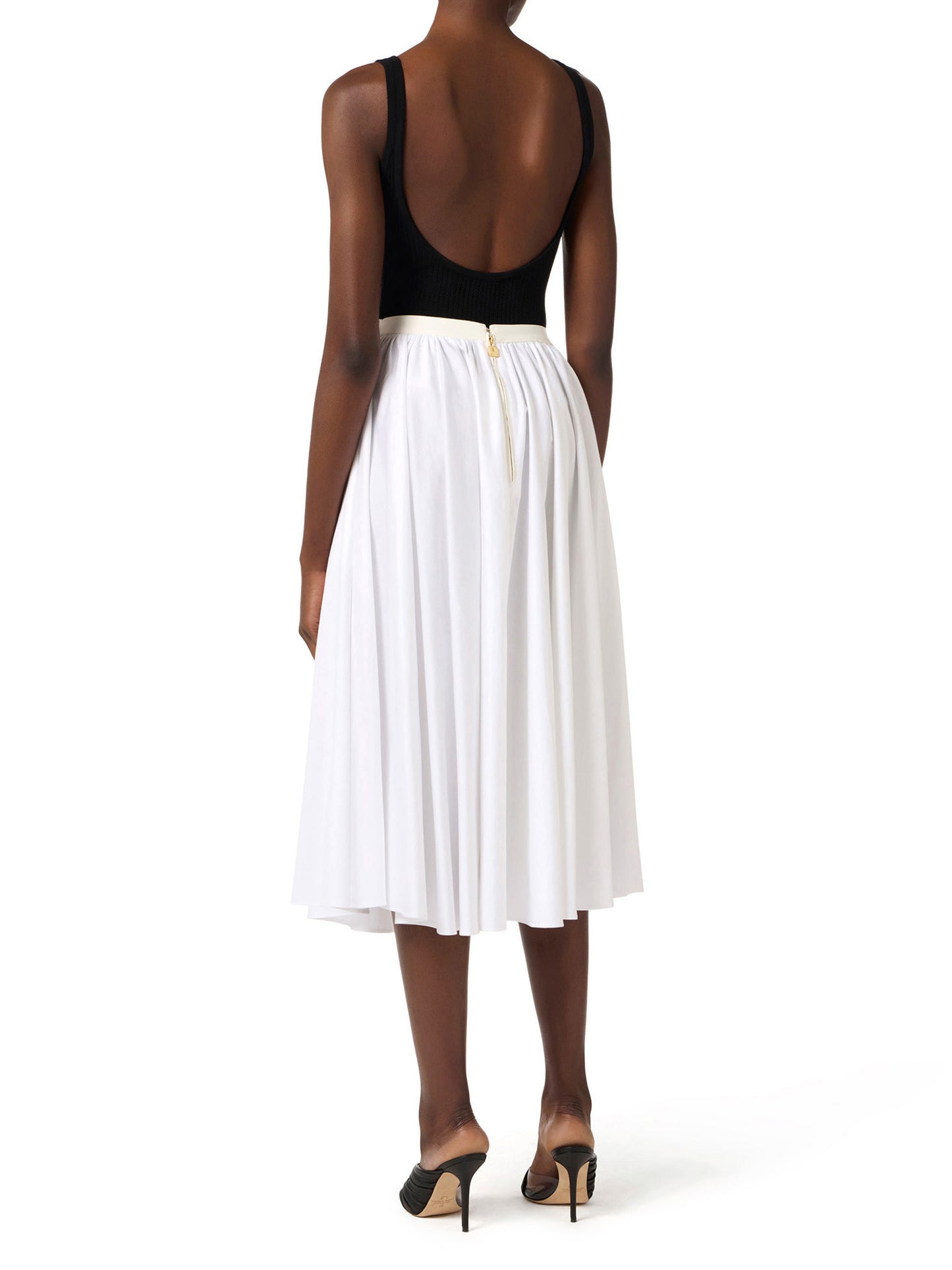 Stretch cotton skirt with jewel detail