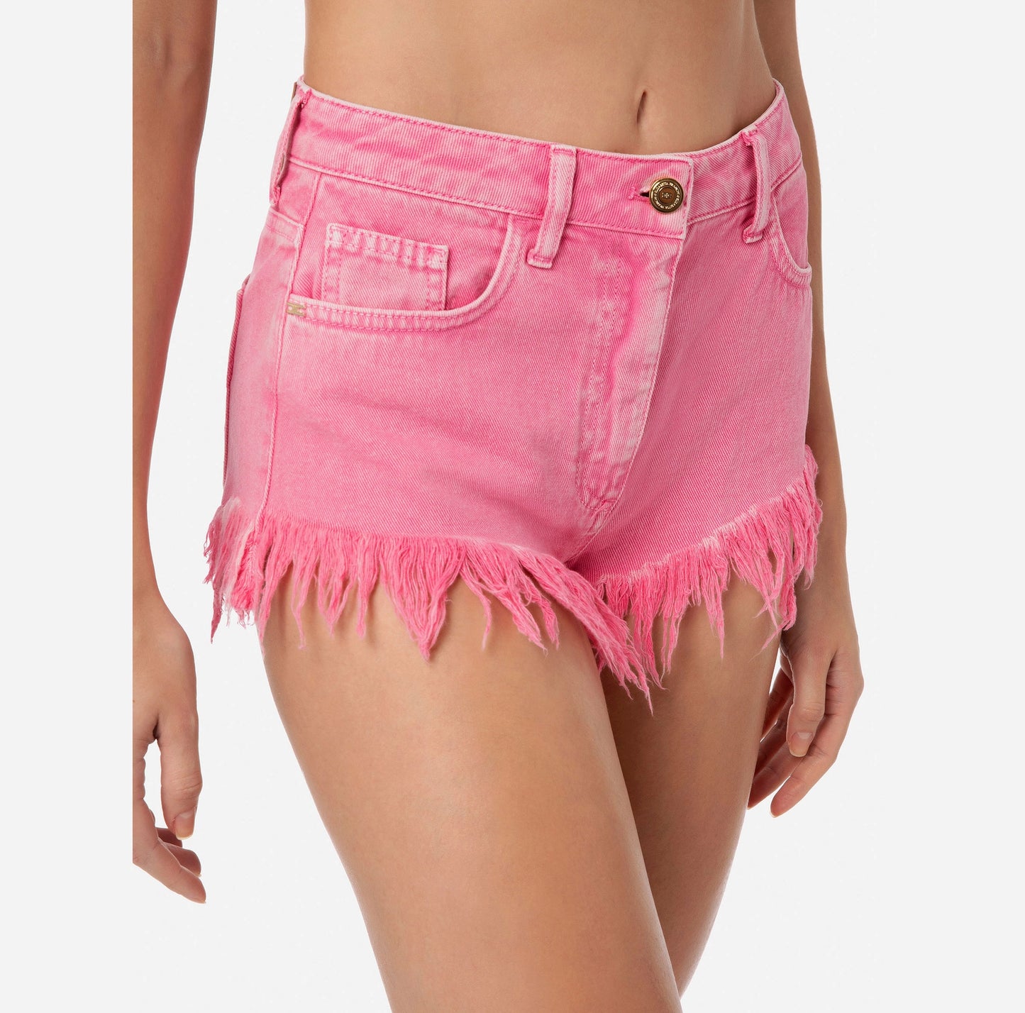 Garment-dyed cotton shorts