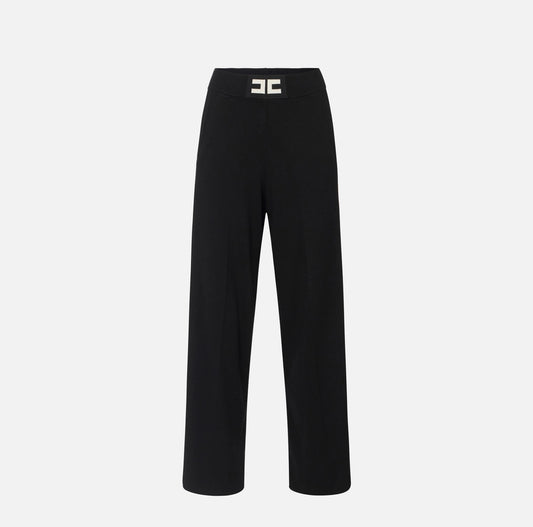 Viscose trousers with shiny bands