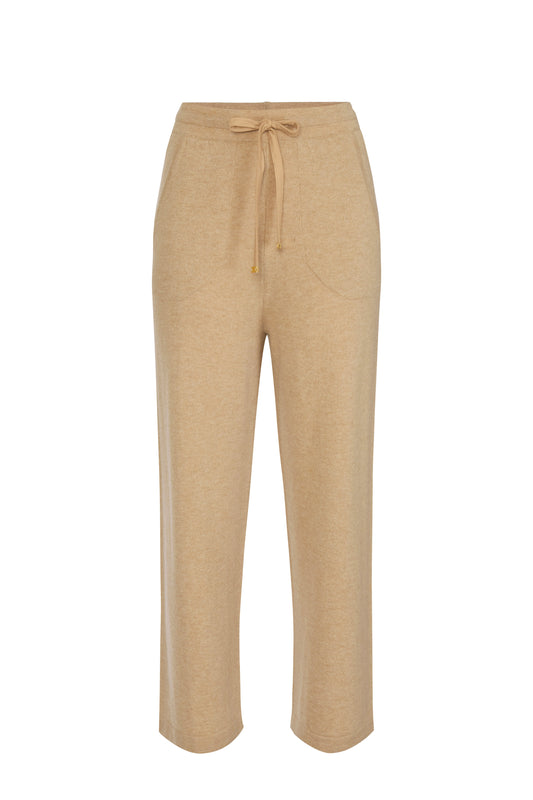Cashmere blend trousers with drawstring